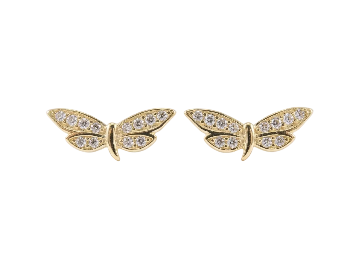 The Golden Dragonfly Studs