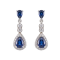 The Sapphire Teardrop Halo Drops