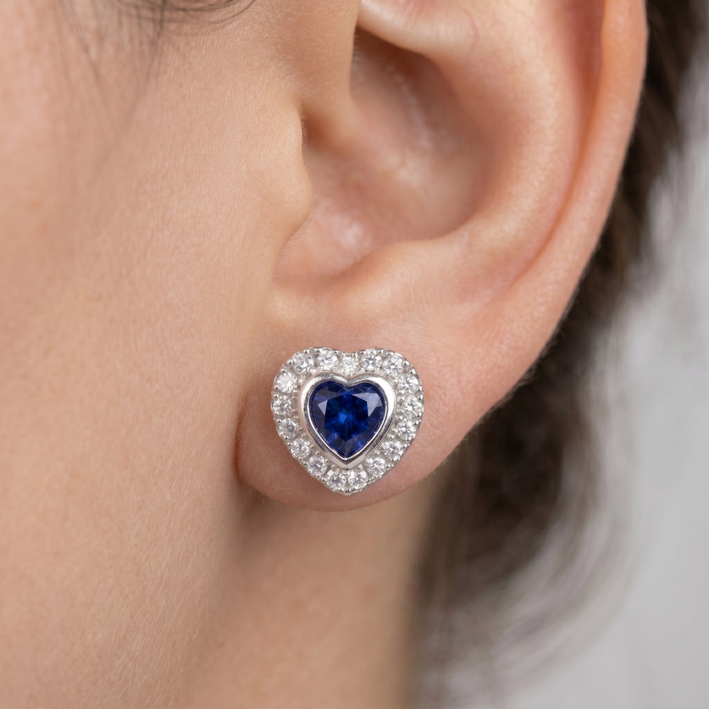 The Royal Heart Halo Studs