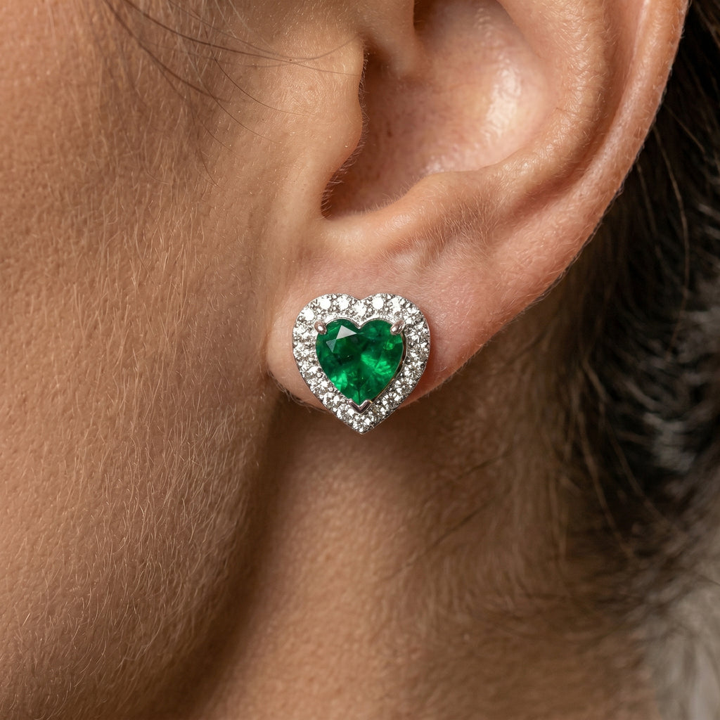 The Emerald Heart Halo Studs