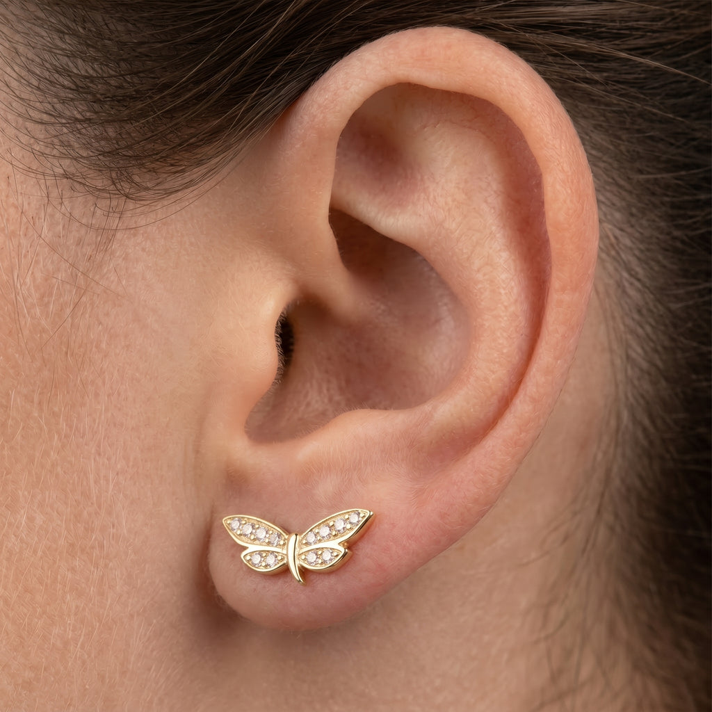 The Golden Dragonfly Studs