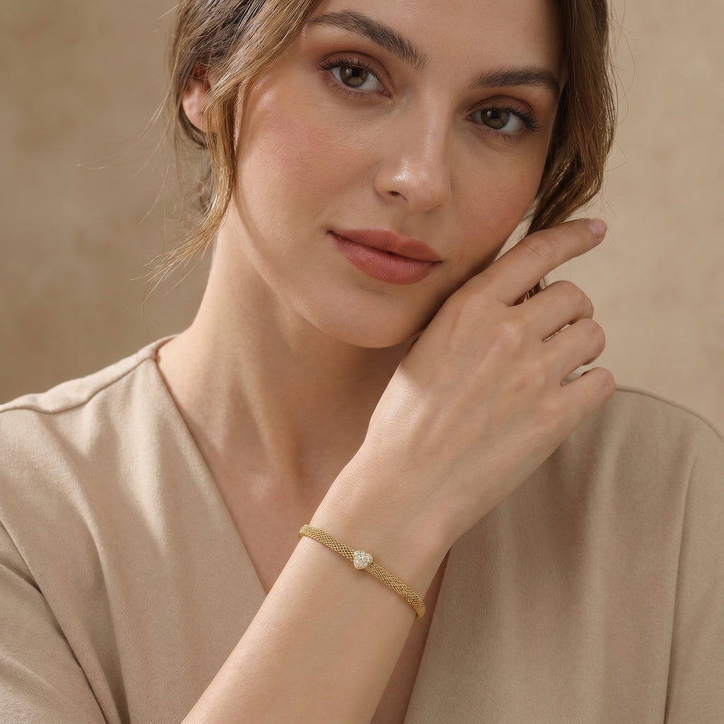 The Luminous Heart Mesh Bracelet