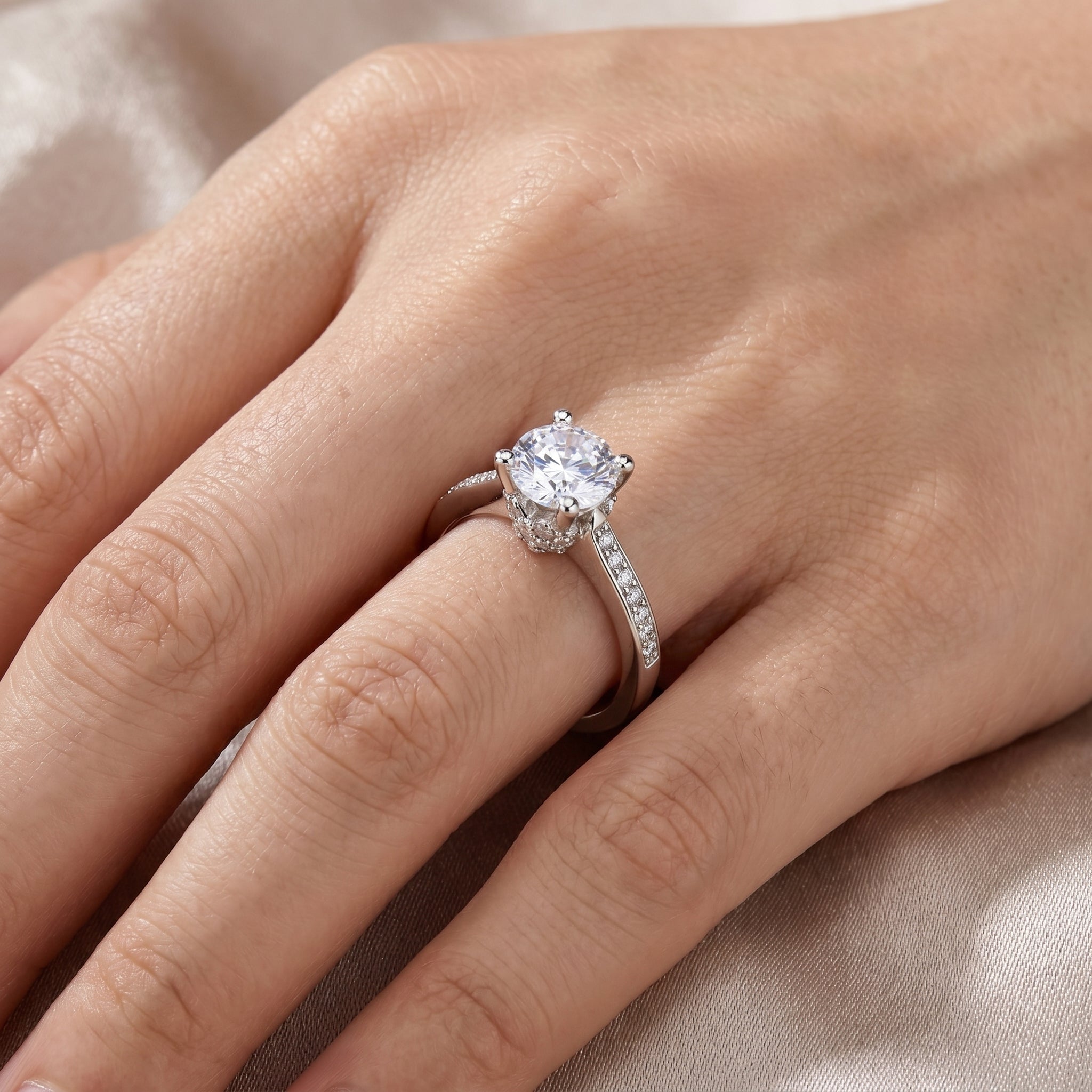 The Radiant Solitaire Pavé Ring