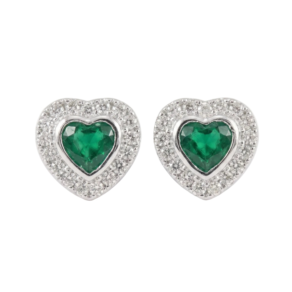 The Emerald Heart Halo Studs