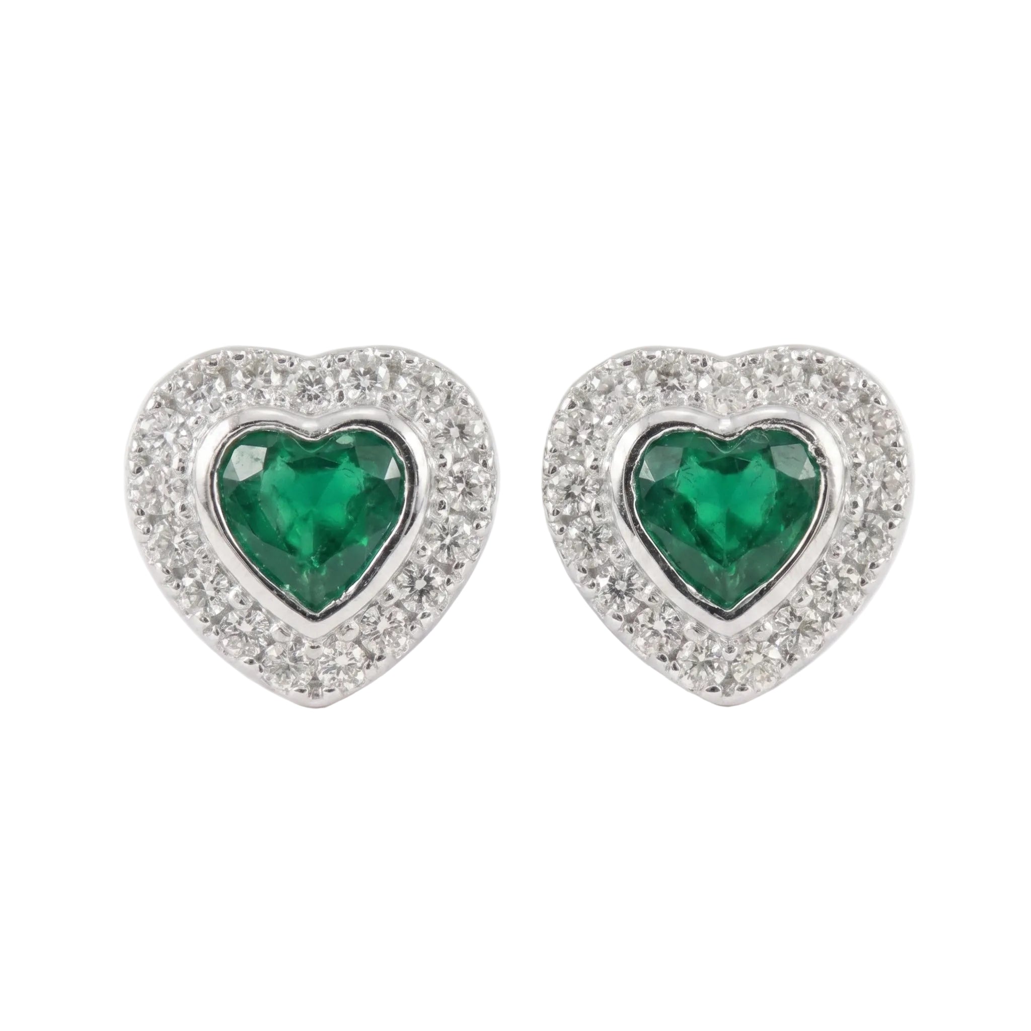 The Emerald Heart Halo Studs