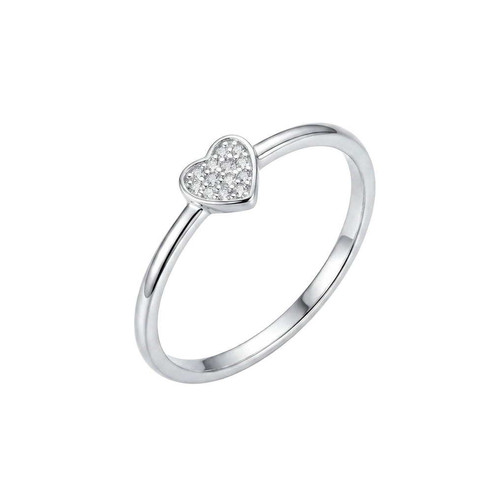 The Minimalist Pavé Heart Ring
