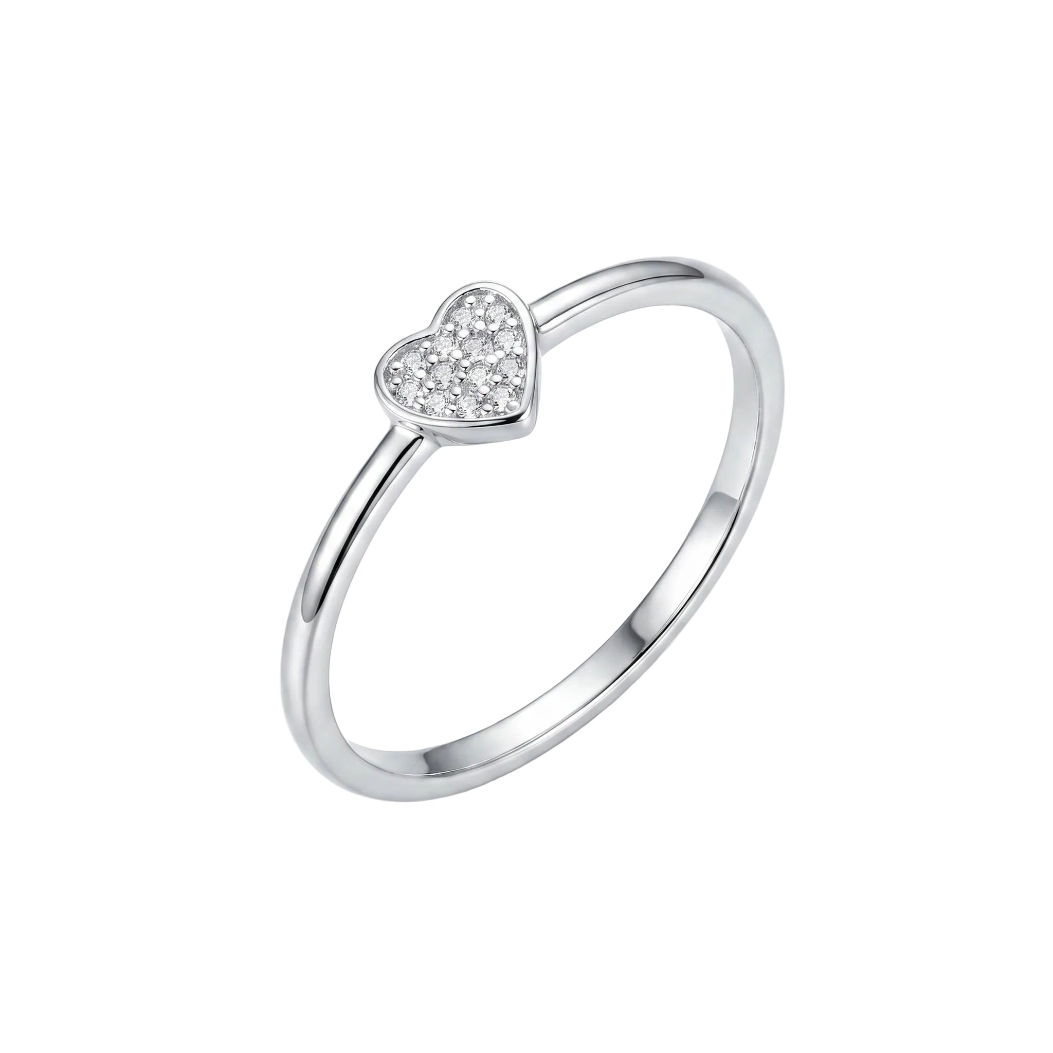 The Minimalist Pavé Heart Ring