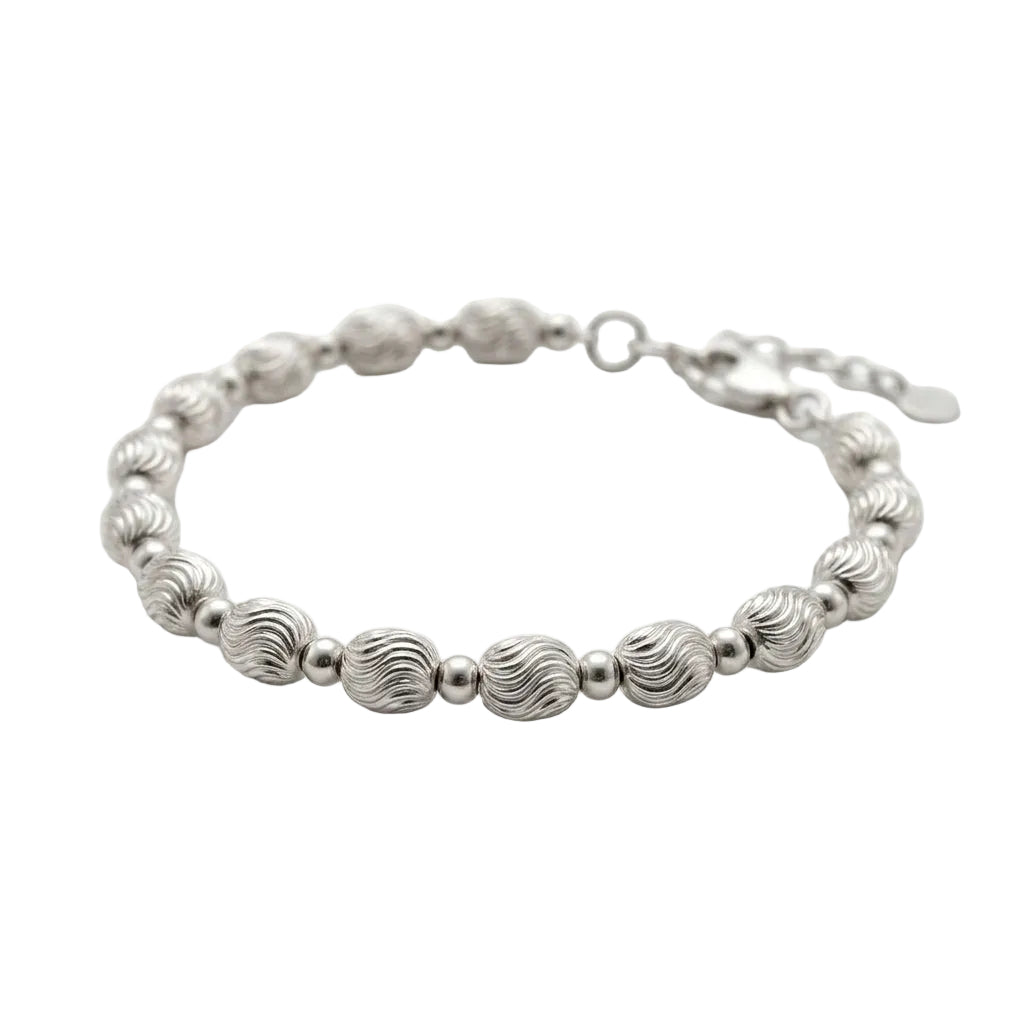 The Silver Ripple Orb Bracelet