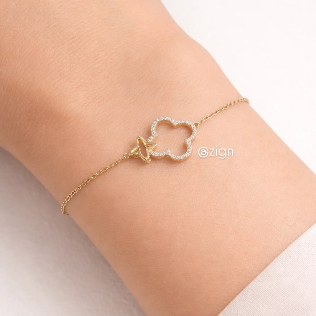 925 silver cover flower bracelet