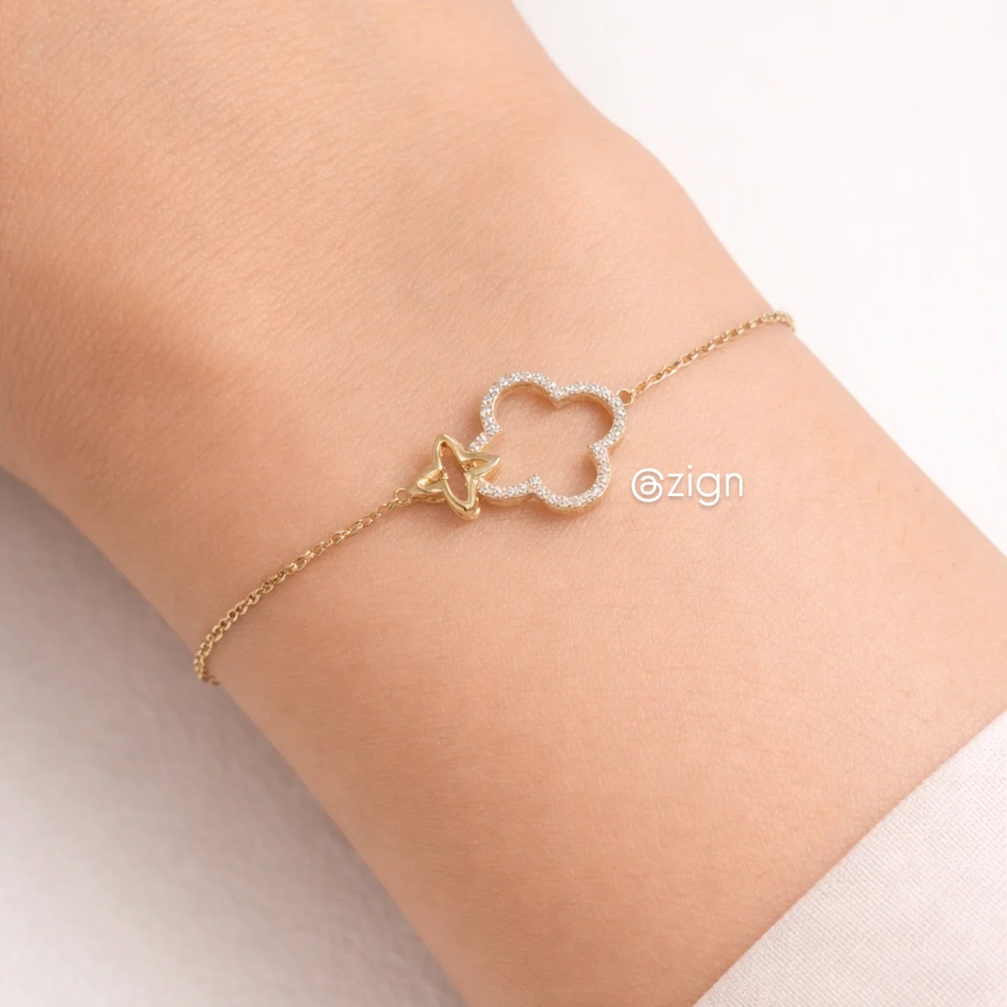 925 silver cover flower bracelet