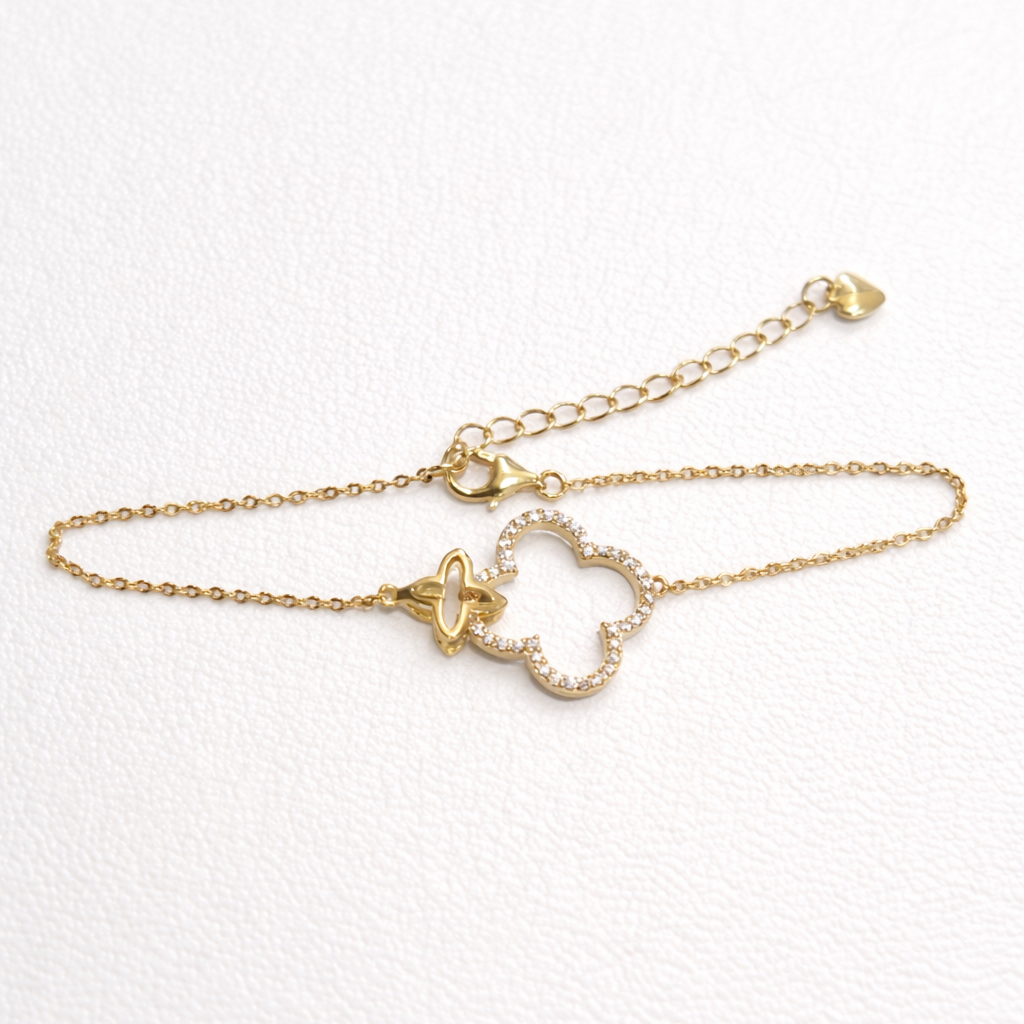 925 silver cover flower bracelet